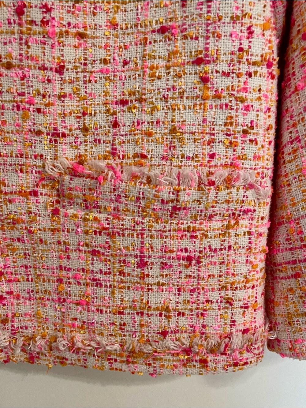 Ann Taylor Pink Tweed Zip-Front Jacket - Picture 2 of 4